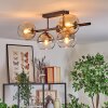 Koyoto Plafondlamp, Kogellampje Amber, Duidelijk, Rookkleurig, 5-lichts