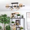 Koyoto Plafondlamp, Kogellampje Amber, Duidelijk, Rookkleurig, 5-lichts