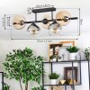 Koyoto Plafondlamp, Kogellampje Amber, Duidelijk, Rookkleurig, 5-lichts