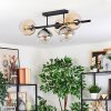 Koyoto Plafondlamp, Kogellampje Amber, Duidelijk, Rookkleurig, 5-lichts