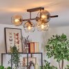 Koyoto Plafondlamp, Kogellampje Amber, Duidelijk, Rookkleurig, 5-lichts