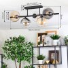Koyoto Plafondlamp, Kogellampje Amber, Duidelijk, Rookkleurig, 5-lichts