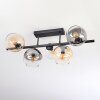 Koyoto Plafondlamp, Kogellampje Amber, Duidelijk, Rookkleurig, 5-lichts
