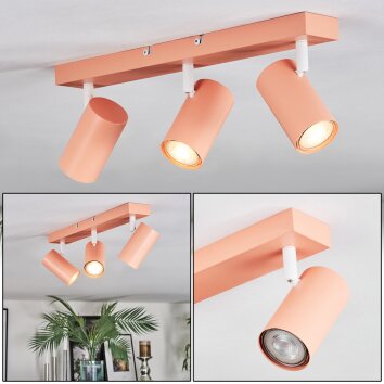 Javel Plafondlamp, Plafondspot Roze, Wit, 3-lichts