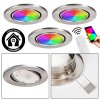 Osran Inbouw plafond armatuur, Plafondspot, Inbouw armatuur LED Nikkel mat, 3-lichts, Afstandsbediening