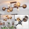 Koyoto Plafondlamp, Kogellampje Amber, Chroom, Duidelijk, Rookkleurig, 8-lichts