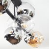 Koyoto Plafondlamp, Kogellampje Amber, Chroom, Duidelijk, Rookkleurig, 8-lichts