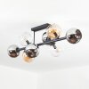 Koyoto Plafondlamp, Kogellampje Amber, Chroom, Duidelijk, Rookkleurig, 8-lichts