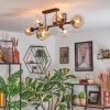 Koyoto Plafondlamp, Kogellampje Amber, Duidelijk, Rookkleurig, 8-lichts