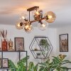 Koyoto Plafondlamp, Kogellampje Amber, Duidelijk, Rookkleurig, 8-lichts