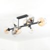 Koyoto Plafondlamp, Kogellampje Amber, Duidelijk, Rookkleurig, 8-lichts