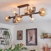 Koyoto Plafondlamp, Kogellampje Amber, Duidelijk, Rookkleurig, 8-lichts