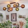 Koyoto Plafondlamp, Kogellampje Blauw, Goud, Groen, Koperkleurig, 8-lichts