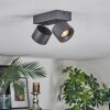 Narel Plafondlamp, Plafondspot LED Zwart, 2-lichts