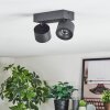 Narel Plafondlamp, Plafondspot LED Zwart, 2-lichts