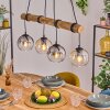 Koyoto Hanglamp, Kogellampje, Hanglamp Natuurlijke kleuren, Zwart, 4-lichts