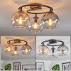 Koyoto Plafondlamp, Kogellampje Amber, Duidelijk, Rookkleurig, 3-lichts