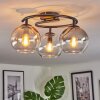 Koyoto Plafondlamp, Kogellampje Amber, Duidelijk, Rookkleurig, 3-lichts