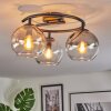 Koyoto Plafondlamp, Kogellampje Amber, Duidelijk, Rookkleurig, 3-lichts