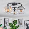 Koyoto Plafondlamp, Kogellampje Amber, Duidelijk, Rookkleurig, 3-lichts