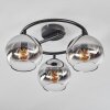 Koyoto Plafondlamp, Kogellampje Chroom, Duidelijk, Rookkleurig, 3-lichts