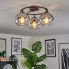 Koyoto Plafondlamp, Kogellampje Chroom, Duidelijk, Rookkleurig, 3-lichts