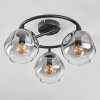 Ripoll Plafondlamp, Kogellampje Duidelijk, Rookkleurig, 3-lichts