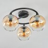 Koyoto Plafondlamp, Kogellampje Amber, Duidelijk, 3-lichts