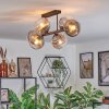 Koyoto Plafondlamp, Kogellampje Duidelijk, Rookkleurig, 6-lichts