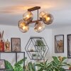 Ripoll Plafondlamp, Kogellampje Amber, Duidelijk, Rookkleurig, 6-lichts
