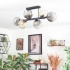 Ripoll Plafondlamp, Kogellampje Amber, Duidelijk, Rookkleurig, 6-lichts