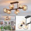 Ripoll Plafondlamp, Kogellampje Amber, Duidelijk, 6-lichts