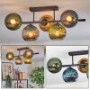 Koyoto Plafondlamp, Kogellampje Blauw, Goud, Groen, 5-lichts