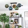 Koyoto Plafondlamp, Kogellampje Blauw, Goud, Groen, 5-lichts