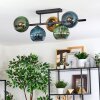 Koyoto Plafondlamp, Kogellampje Blauw, Goud, Groen, 5-lichts