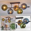 Koyoto Plafondlamp, Kogellampje Blauw, Goud, Groen, 5-lichts