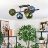 Koyoto Plafondlamp, Kogellampje Blauw, Goud, Groen, 5-lichts