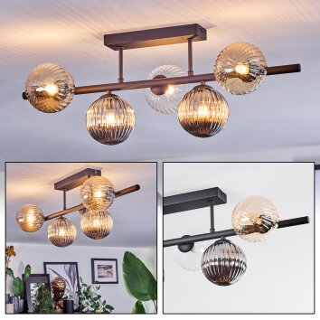 Chehalis Plafondlamp, Kogellampje Zwart, 5-lichts
