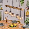 Ripoll Hanglamp, Kogellampje, Hanglamp Natuurlijke kleuren, Zwart, 5-lichts