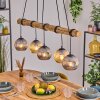 Ripoll Hanglamp, Kogellampje, Hanglamp Natuurlijke kleuren, Zwart, 5-lichts