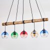 Koyoto Hanglamp, Kogellampje, Hanglamp Natuurlijke kleuren, Zwart, 5-lichts
