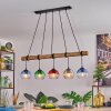 Koyoto Hanglamp, Kogellampje, Hanglamp Natuurlijke kleuren, Zwart, 5-lichts