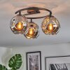 Ripoll Plafondlamp, Kogellampje Rookkleurig, 3-lichts