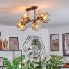 Ripoll Plafondlamp, Kogellampje Amber, Duidelijk, 6-lichts