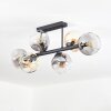 Ripoll Plafondlamp, Kogellampje Amber, Duidelijk, Rookkleurig, 6-lichts