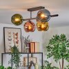 Koyoto Plafondlamp, Kogellampje Blauw, Chroom, Goud, Groen, Koperkleurig, Rookkleurig, 5-lichts