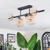 Chehalis Plafondlamp, Kogellampje Amber, Duidelijk, 5-lichts