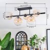 Chehalis Plafondlamp, Kogellampje Amber, Duidelijk, 5-lichts