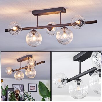 Chehalis Plafondlamp, Kogellampje Duidelijk, 5-lichts