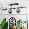 Chehalis Plafondlamp, Kogellampje Amber, Duidelijk, Rookkleurig, 5-lichts